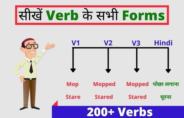 Third Forms Of Verb With Hindi Meaning Indian English