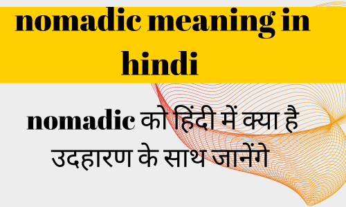 Nomadic Meaning in Hindi